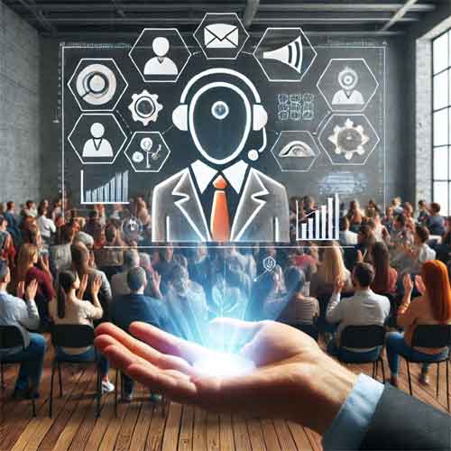 A visually appealing graphic that showcases human creativity and displays audience engagement strategies.